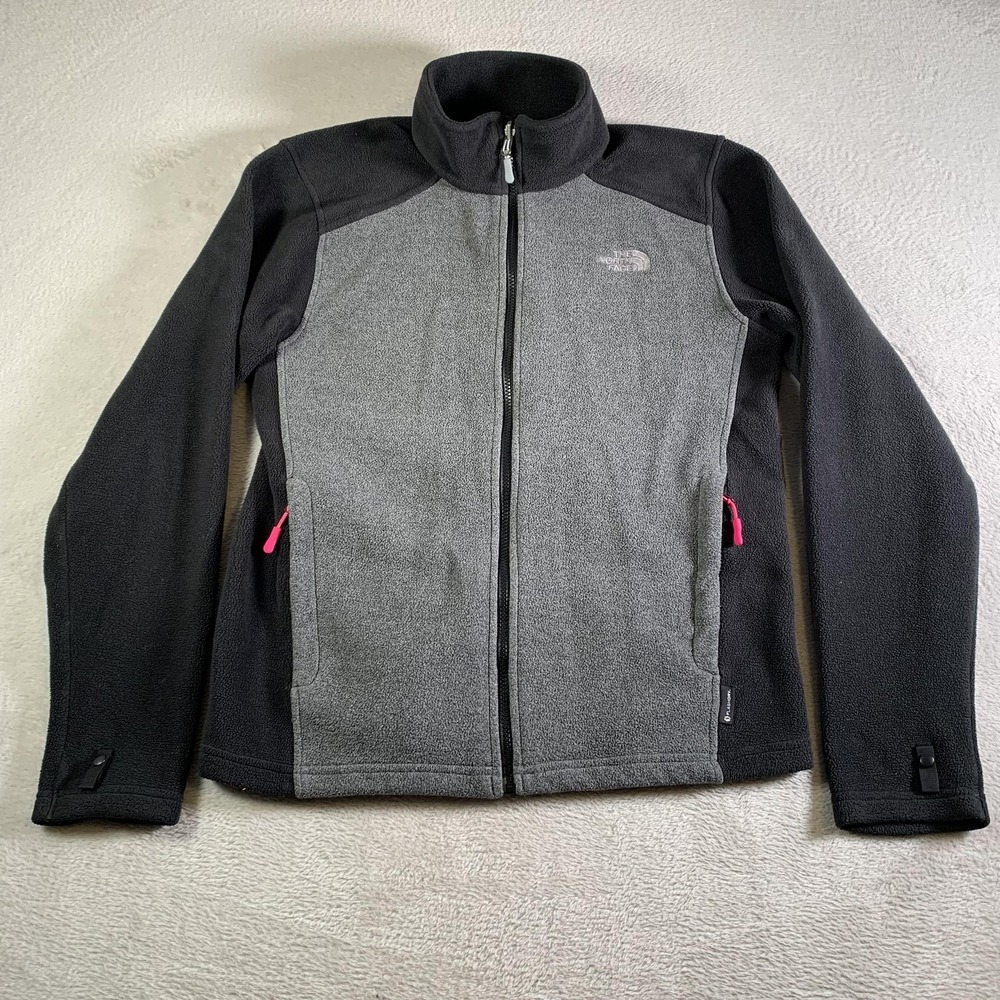 The North Face Jacket Mens Small Gray Black‎ Fleece Full Zip FlashDry Outdoor